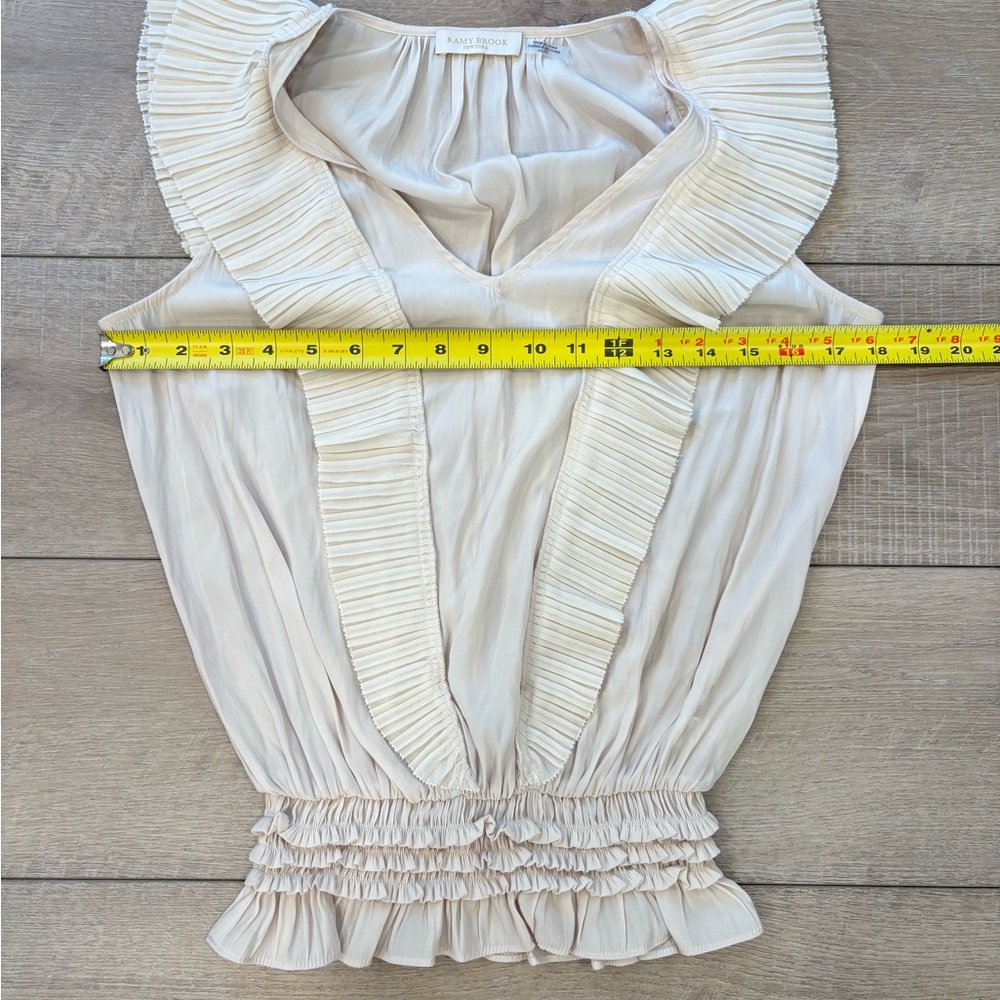 Ramy Brook Elegant Cream Ruffled Women's Top - Picture 6 of 8